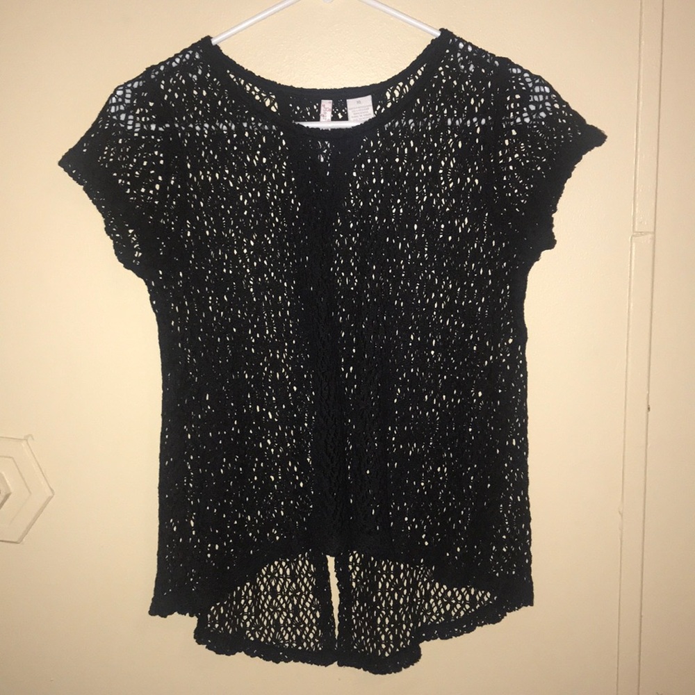 See through short sleeve shirt